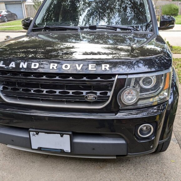 (2) Land Rover green silver grille emblem badge nameplate decal - Picture 4 of 7